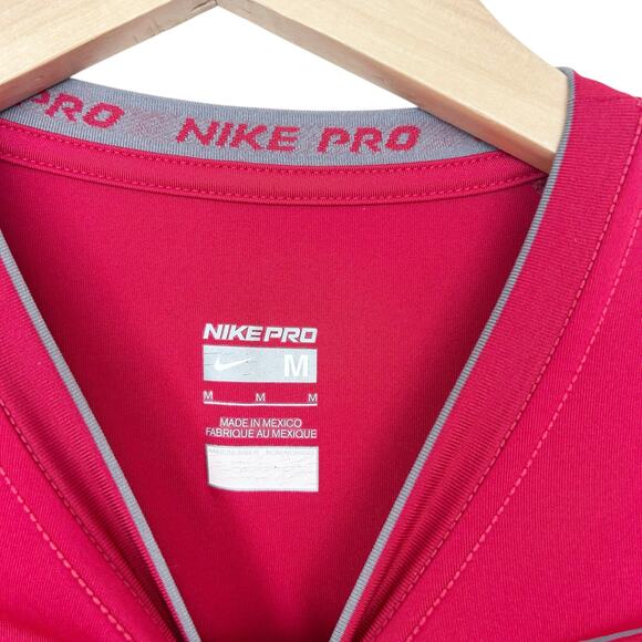 Nike Pro Dri Fit Red Short Sleeve T Shirt Sz M - Picture 3 of 6